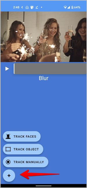 VIDEO BLUR Android rastrear manualmente