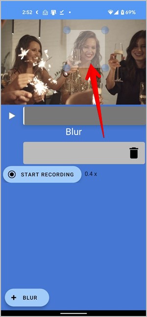 VIDEO BLUR Rectángulo de Android