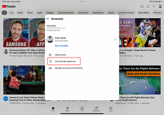 Arresta en el iPad de YouTube