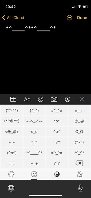 emojis con sede en ASCII en el kayboard