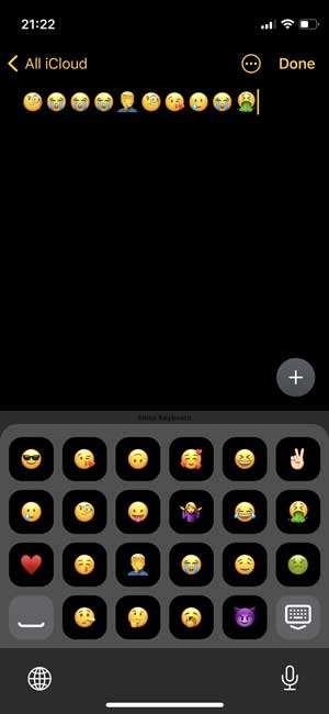 teclado emoji con teclas reemplazadas por emojis
