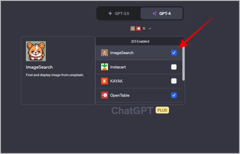 Habilitando complementos en chatgpt