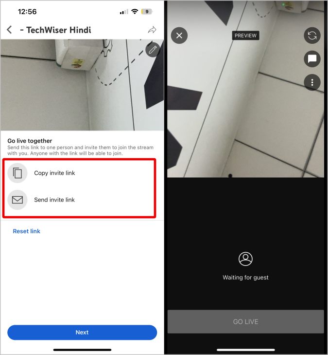 Copiar enlace de invitación para unir a YouTube Stream