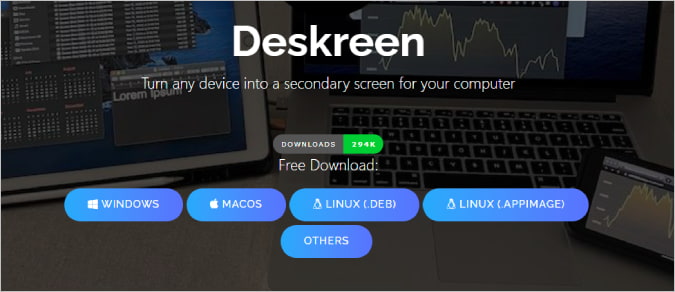 Página de inicio de Deskreen