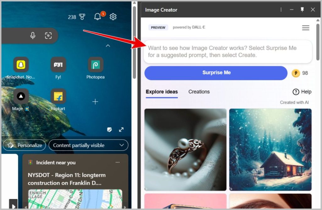 Generación de la imagen de Bing Image Creator