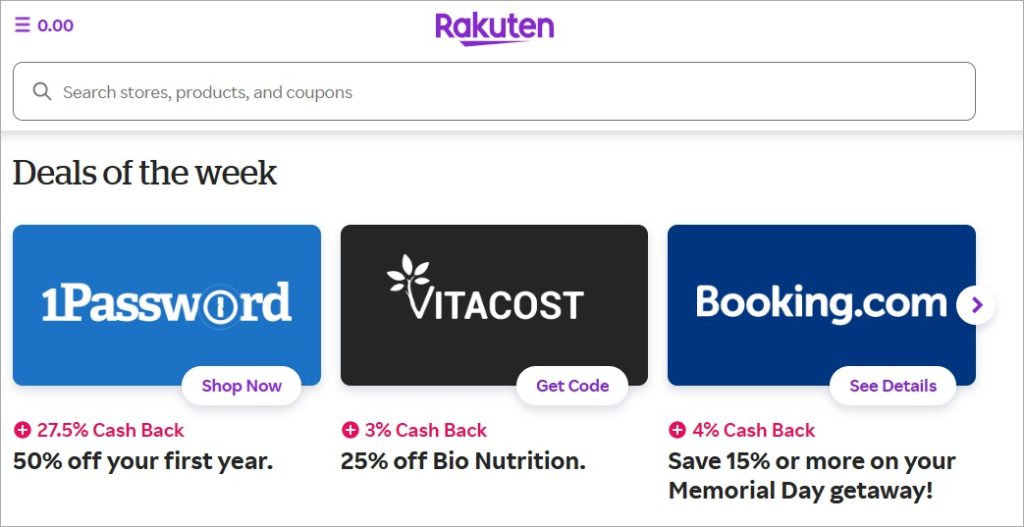 Ofertas y descuentos de Rakuten