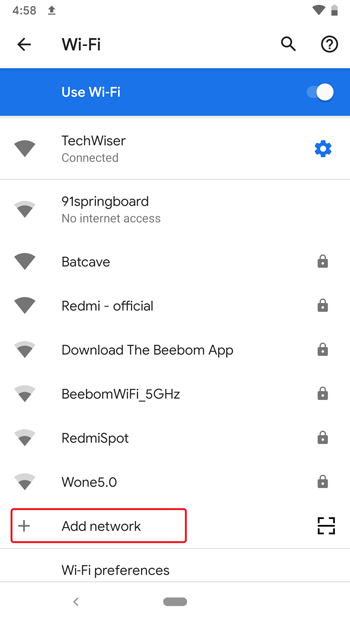 Compartir wifi sin contraseña: agregar red