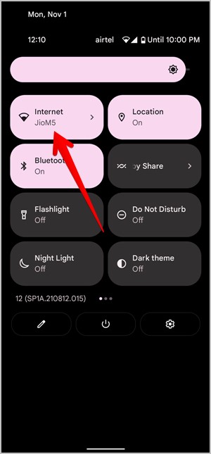 Android 12 Internet identificar