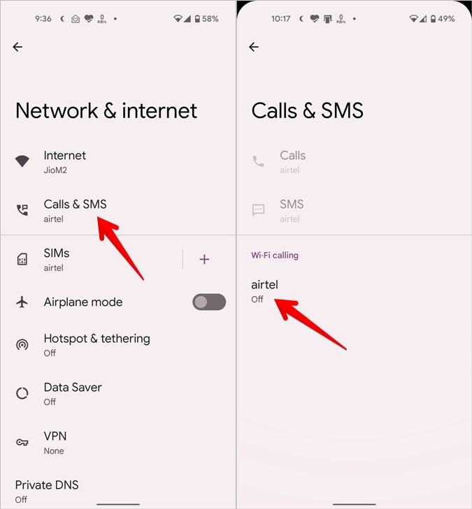 Android 12 Wi-Fi llamando sim