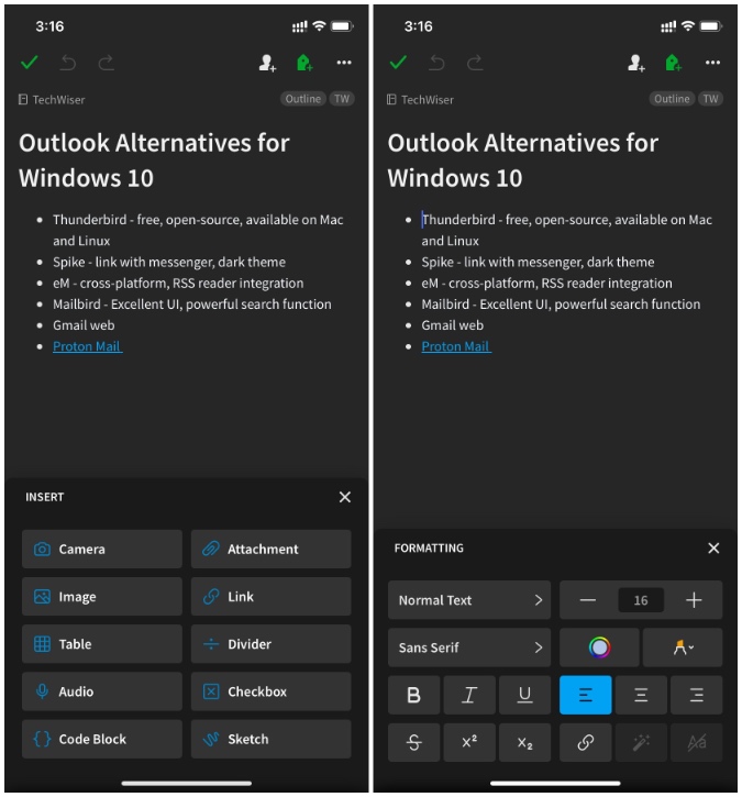 editor de Evernote