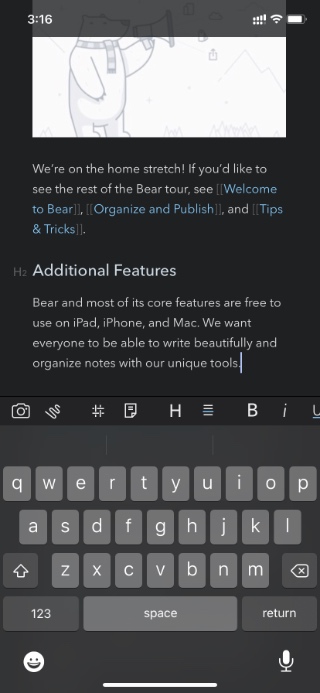 editor de notas de oso