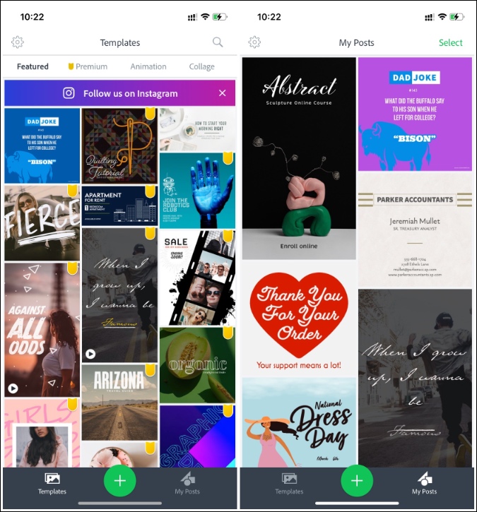 Adobe Spark para iPhone