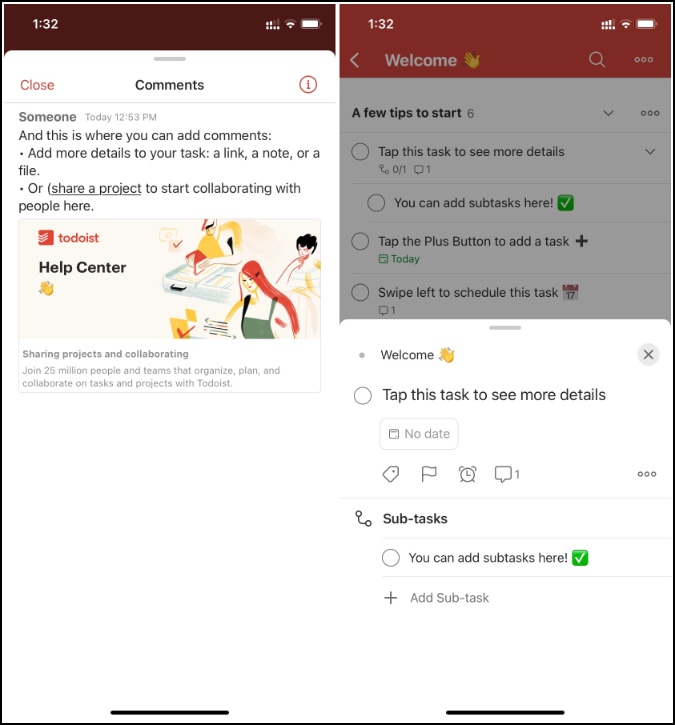 Compartir y colaborar en ToDoist