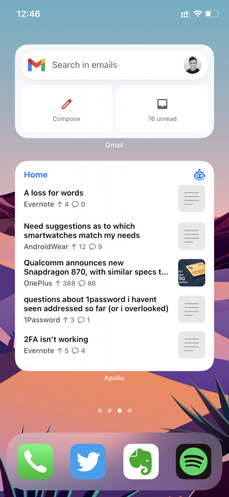 widget de gmail en iOS 14