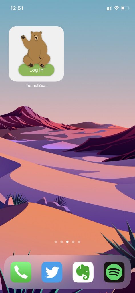 Aplicación VPN de TunnelBear