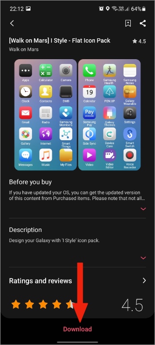 Descargar paquetes de iconos