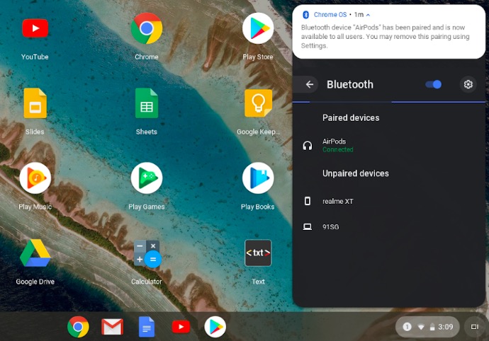 Conecte Chromebook con AirPods