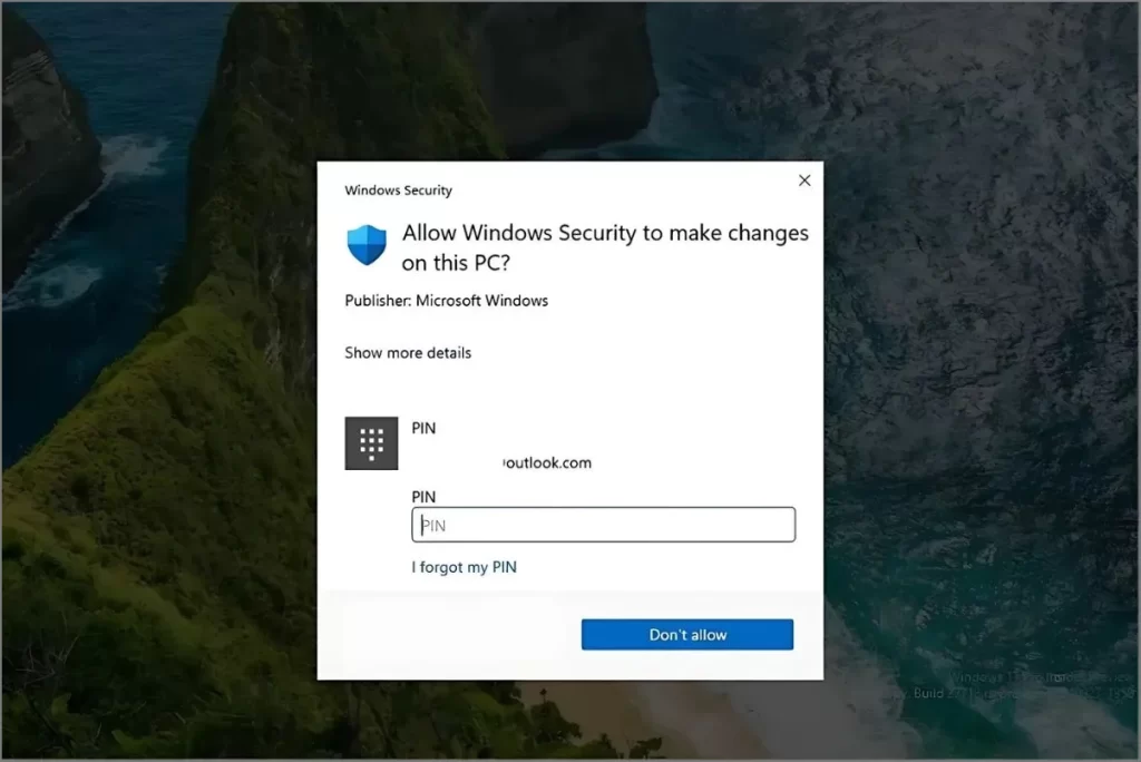 Identidad con un pin, huella digital u otros Windows Hello para el acceso de administrador
