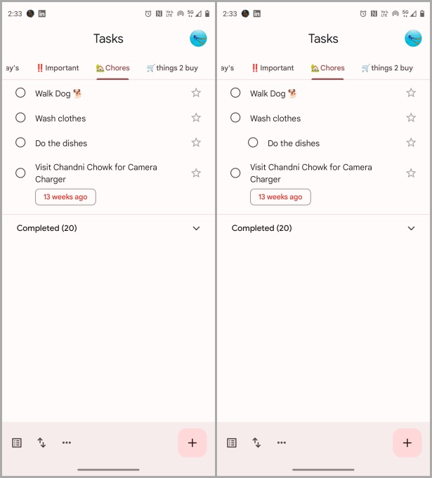 Tareas de Google en dispositivos móviles