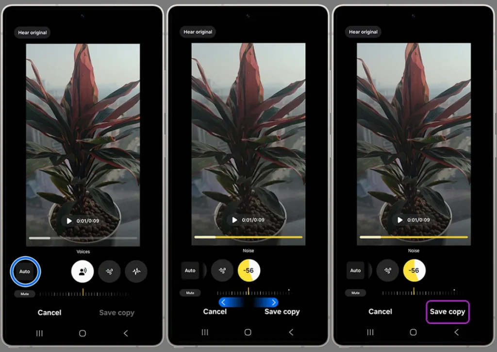 Uso de AI Audio Eraser en un UI 7 en el teléfono Samsung Galaxy