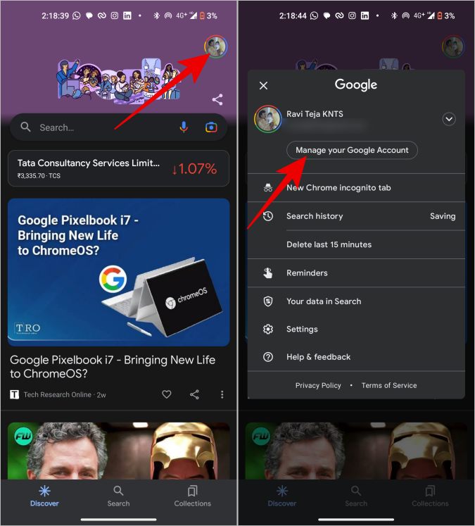 Administre su cuenta de Google en Android