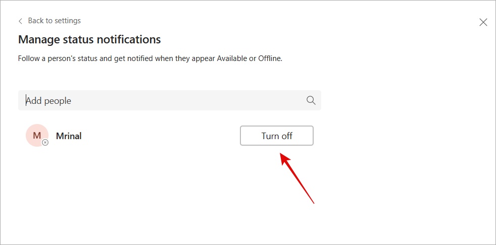 Desactivar las notificaciones de cambio de estado en la configuración de los equipos de Microsoft
