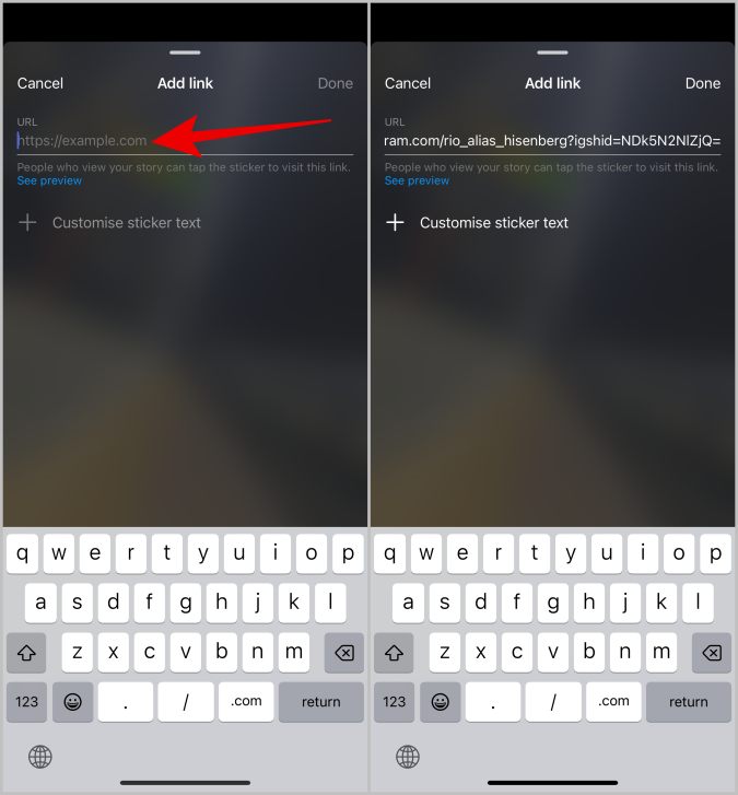 Agregar el enlace de perfil a la historia de Instagram