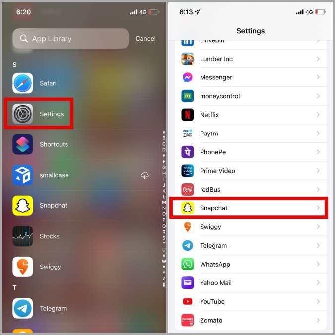 Snapchat en iPhone
