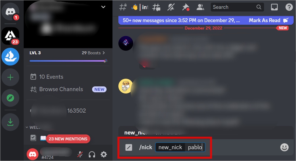 Cambiar apodo en Discord Server usando el comando Slash