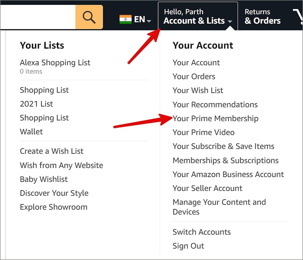 Abra la membresía de Amazon Prime