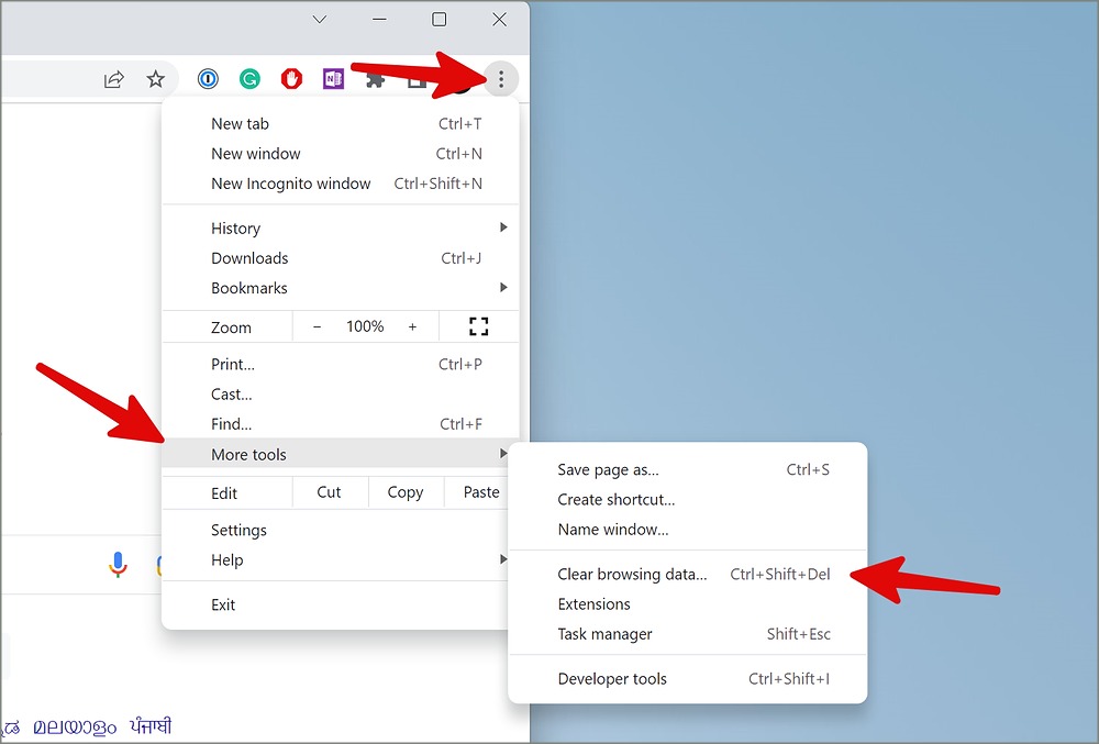 Borrar datos de navegación en Chrome