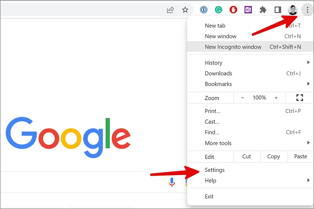 Abra la configuración de Chrome