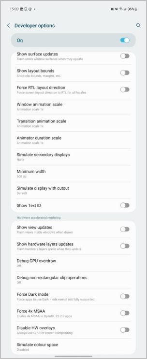 Teléfono Android con menos ancho mínimo