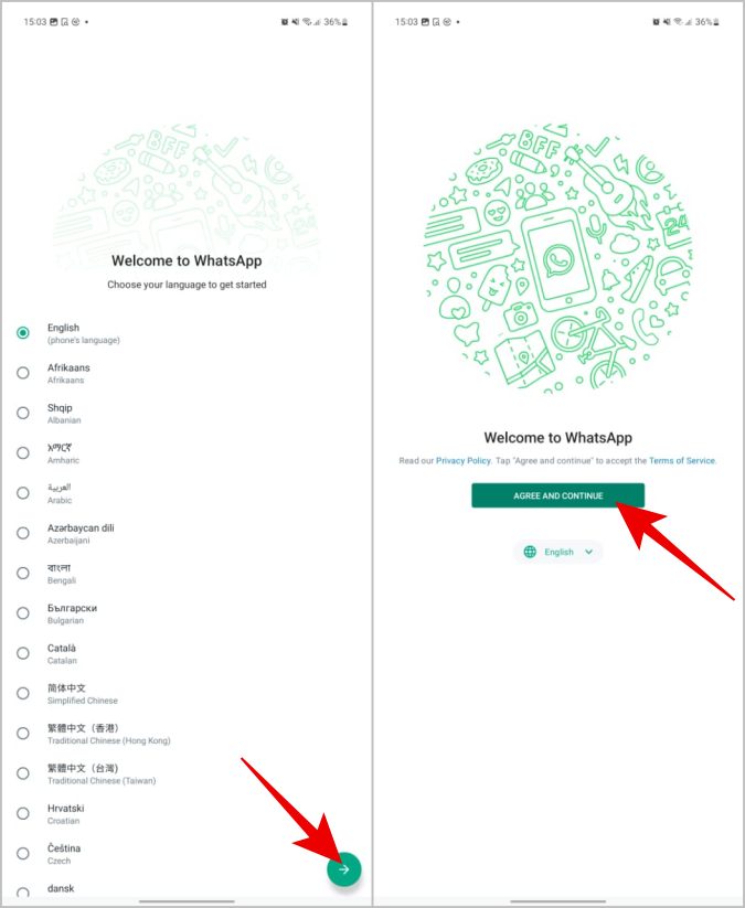 Creación de la cuenta de WhatsApp