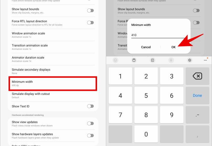 Cambiar el ancho mínimo en Android