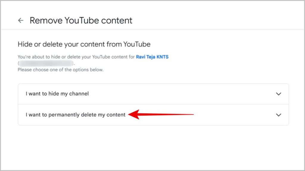 Quiero eliminar permanentemente mi contenido