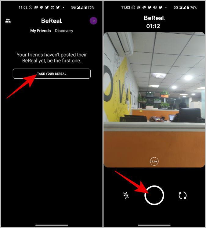Toma tu bereal en Android