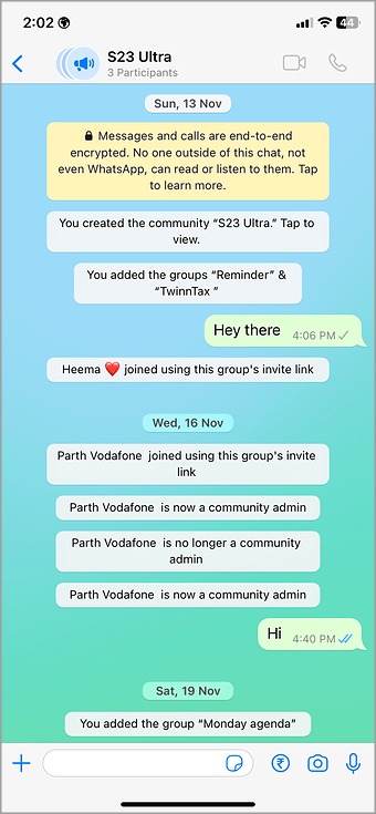 Grupo de anuncio de la comunidad de WhatsApp