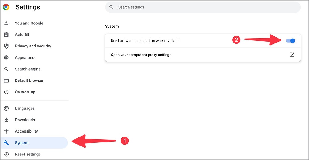 Habilitar la aceleración de hardware en el escritorio de Chrome