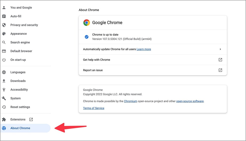 Actualizar Chrome