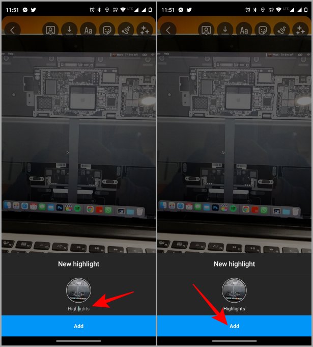 Escribir un nombre para el resaltado en Instagram