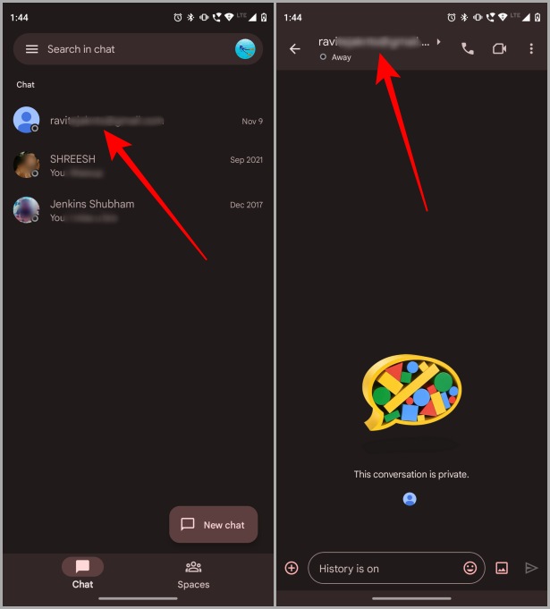 Chat de Google en dispositivos móviles