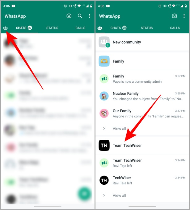 Comunidad de WhatsApp en Android