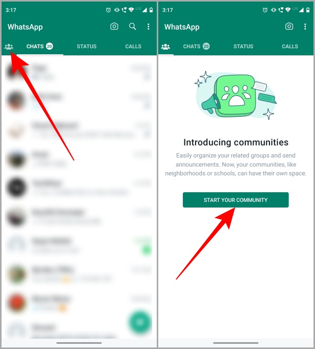 Crea una nueva comunidad de WhatsApp en Android
