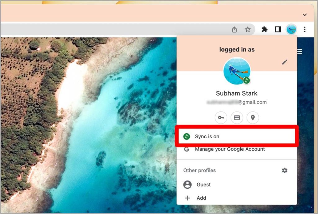 Opciones de usuario en Chrome