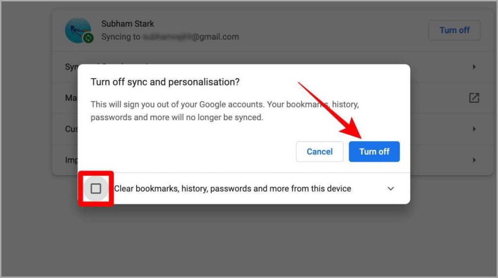 Firma fuera de Chrome