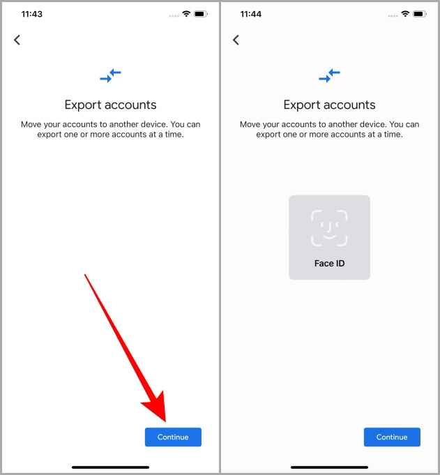 Exportar cuentas de Google Autenticador