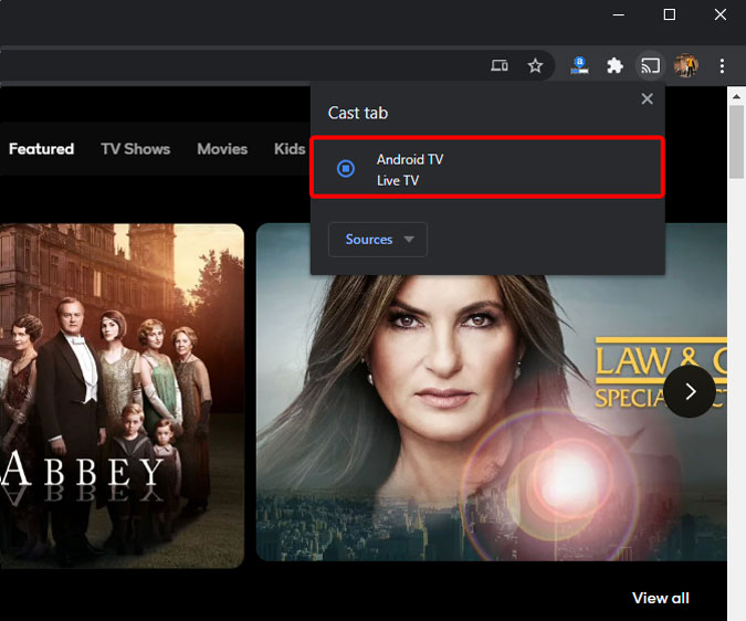 navegador Android-TV-Cast-option
