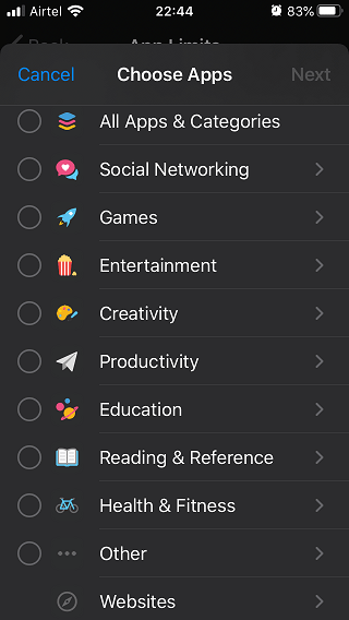 Agregar límite de aplicación para un mejor control