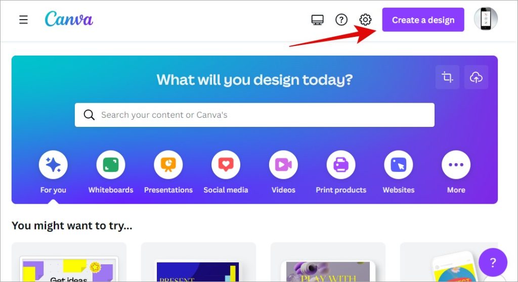 Crea un nuevo diseño en Canva